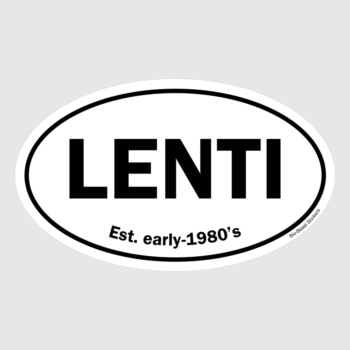 LENTI – B&W Oval Sticker