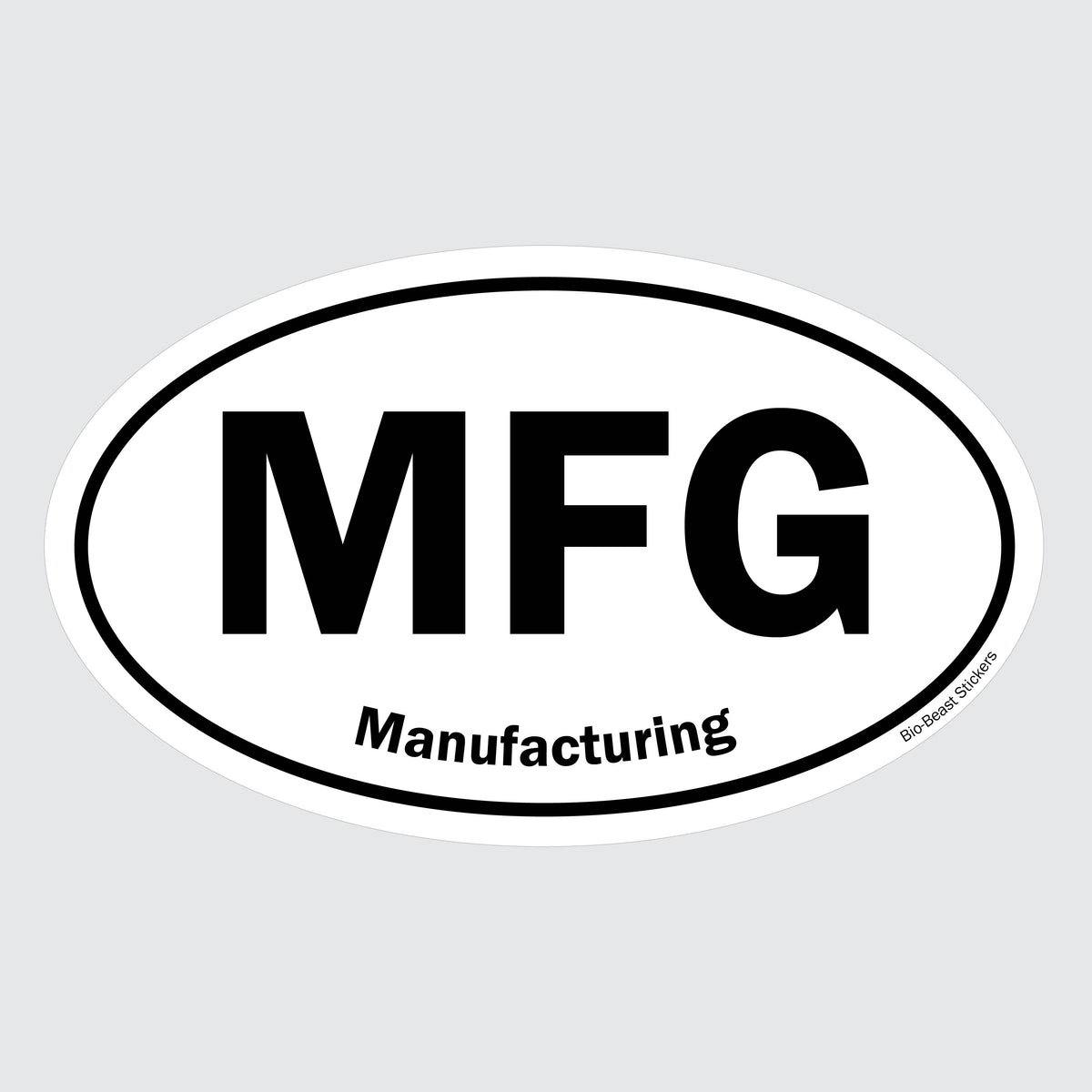 MFG – B&W Oval Sticker