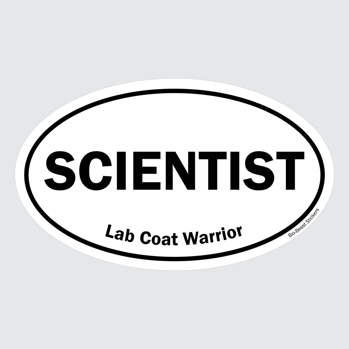Scientist – B&W Oval Sticker