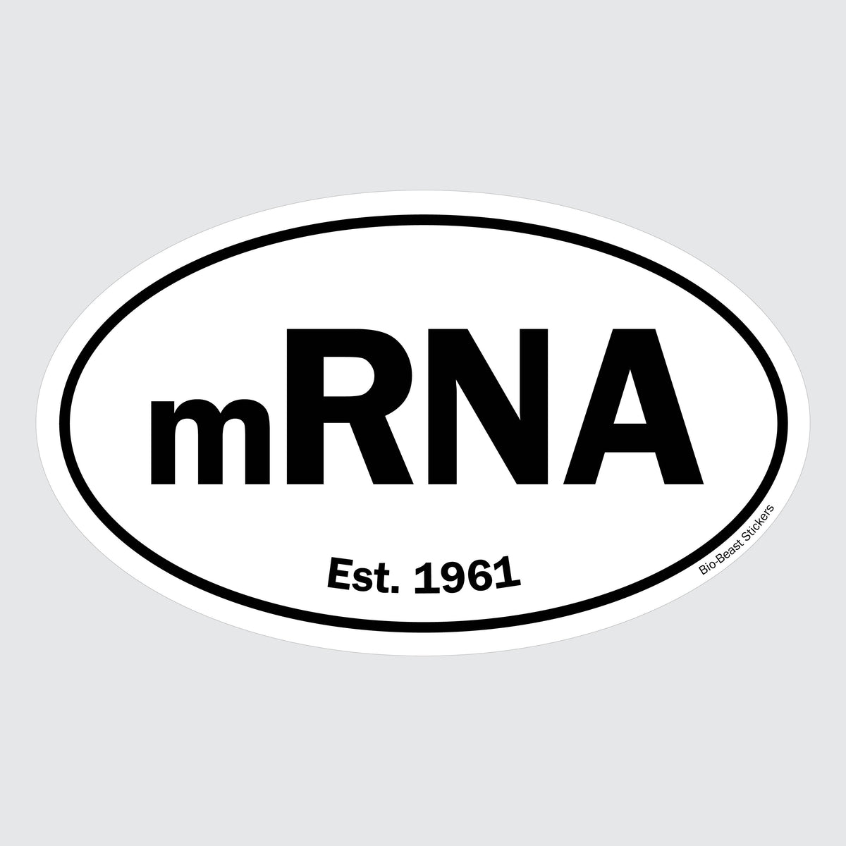 mRNA – B&W Oval Sticker