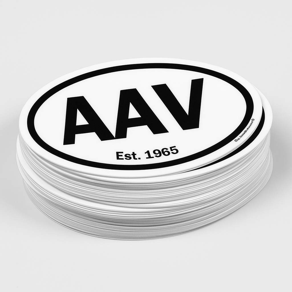 AAV – B&W Oval Sticker