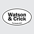 Watson & Crick #1 – B&W Oval Sticker