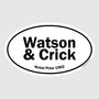Watson & Crick #2– B&W Oval Sticker